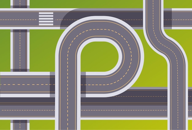 Highway road interchange snelweg snelweg concept plat grafisch ontwerp illustratie