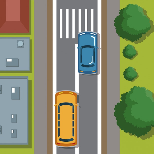 highways top view cartoon