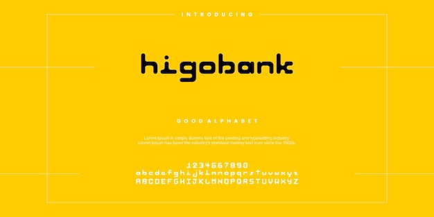 Higobank abstract alphabet fonts typography vector illustration