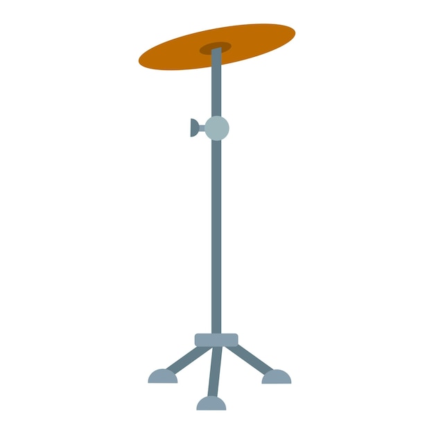 Vector hihat percussion musical instrument flat cartoon vector illustration isolated on white background drum kit element with cymbal on metal stand rock pop and jazz music instrument