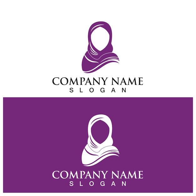 Logo di moda hijab e modello vettoriale