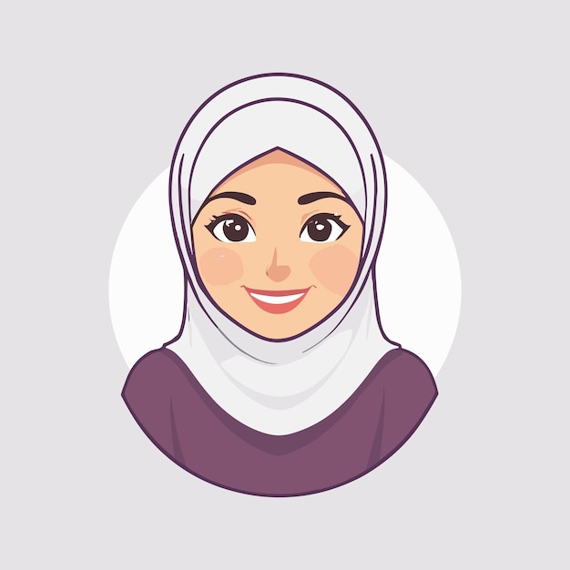 Hijab girl cartoon illustration vector design