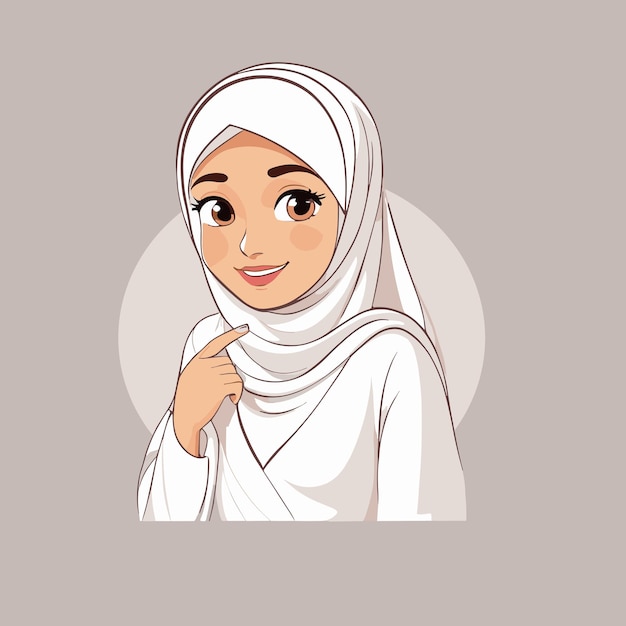 Hijab girl cartoon illustration vector design