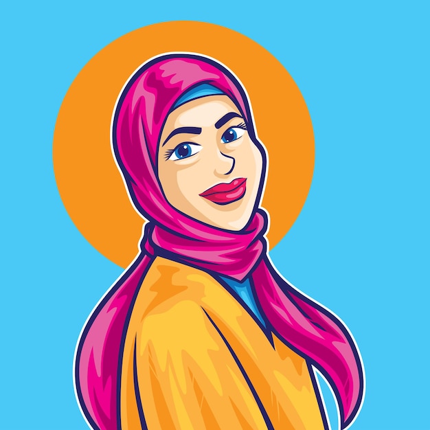 Hijab girl vector illustration