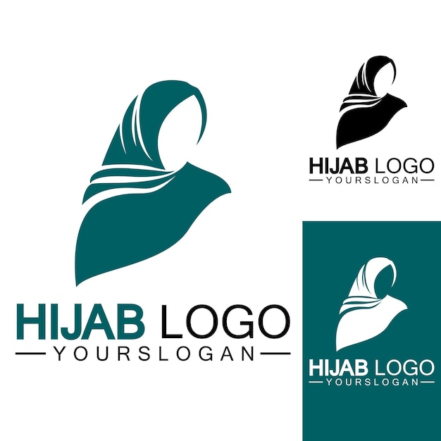 Modello vettoriale per il design del logo hijab