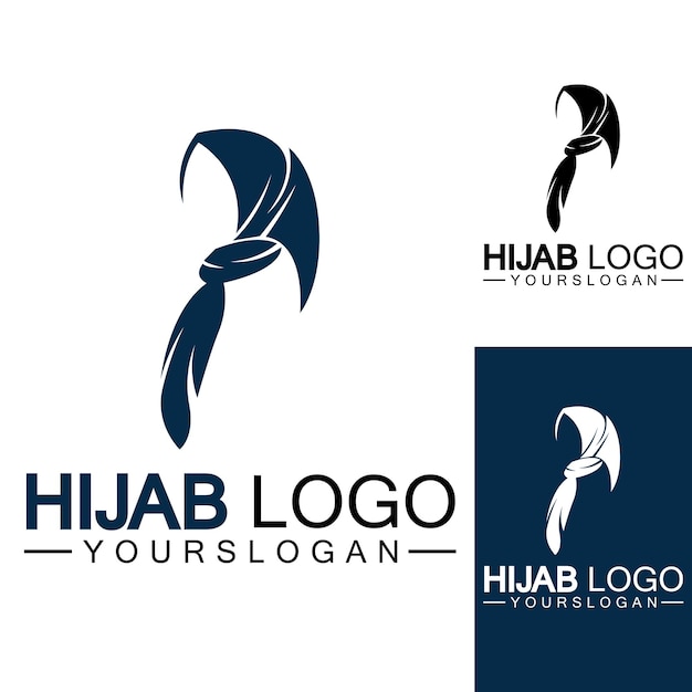 Hijab logo design vector template