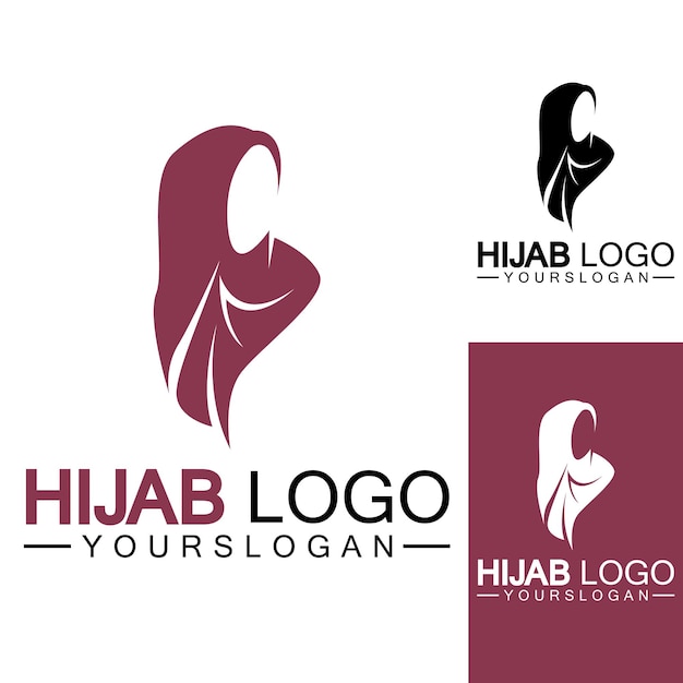 Hijab logo design vector template