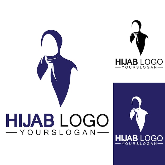 Hijab logo design vector template