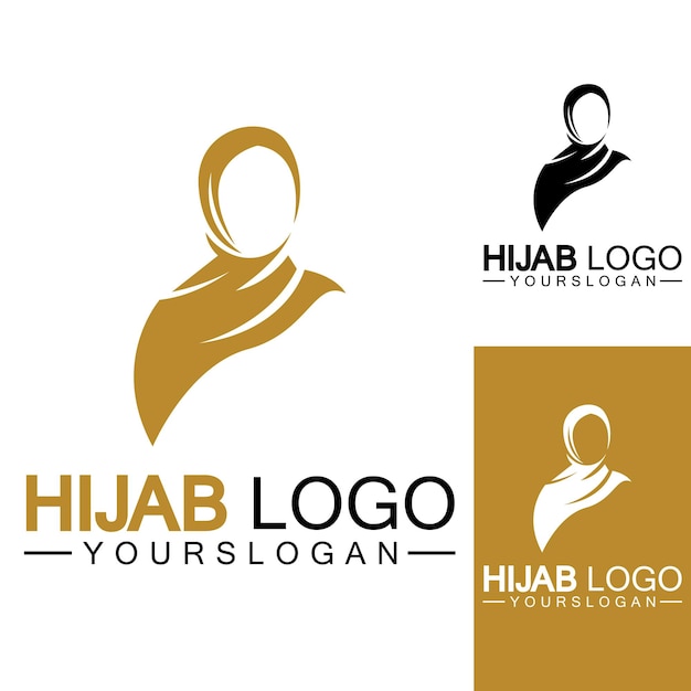 ヒジャブのロゴ デザイン ベクトル テンプレート