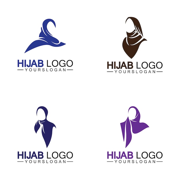 Vector hijab logo design vector template