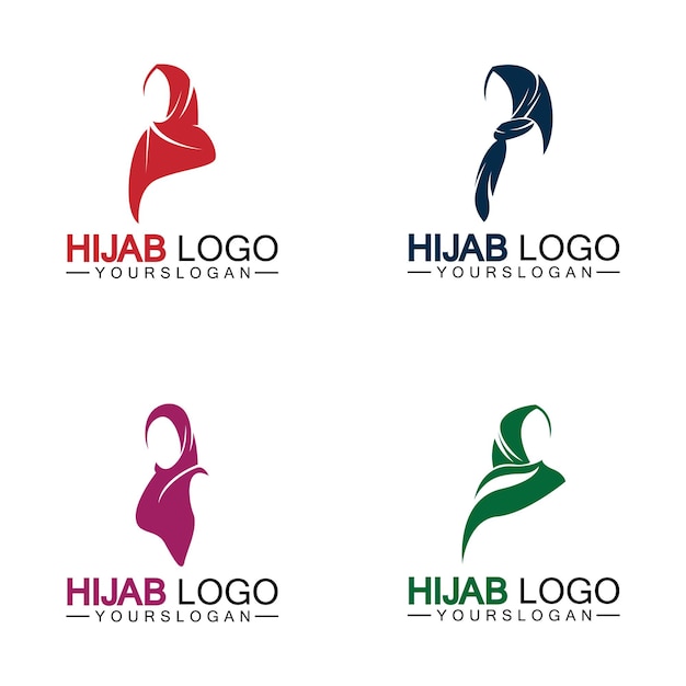 ヒジャブのロゴ デザイン ベクトル テンプレート