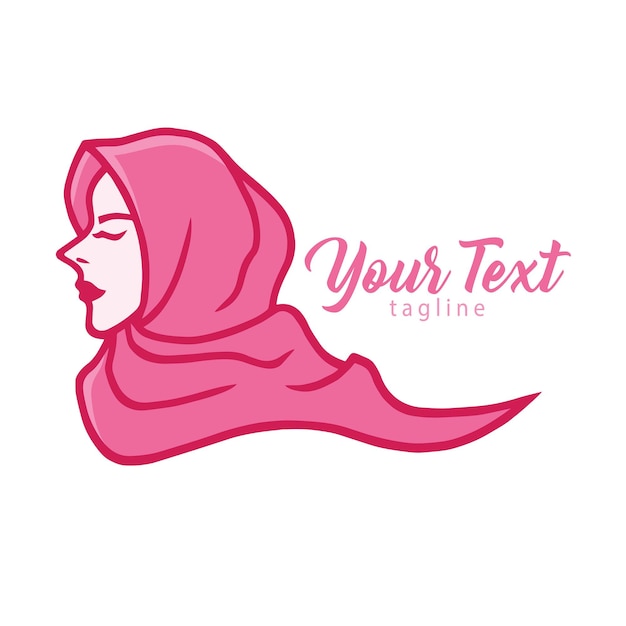 Hijab logo elegante moslim meisje schoonheid ontwerp vector