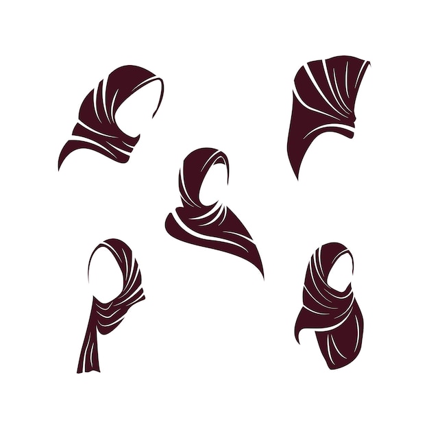 hijab logo icon design template vector