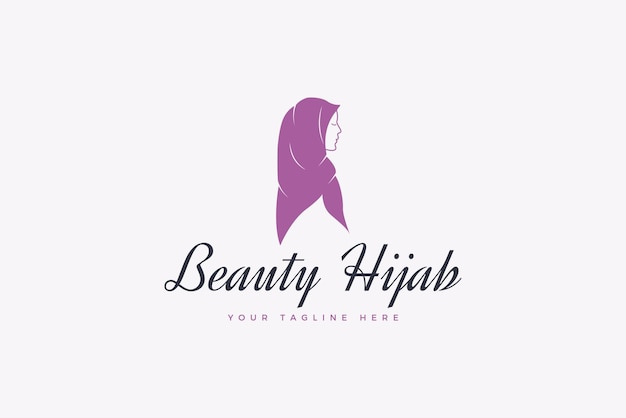 Hijab-logo met klassiek en mooi ontwerp