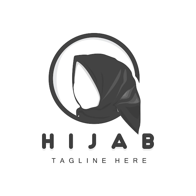 Hijab Logo Mode Product Vector Merk Moslim Vrouwen Hijab Boutique Design