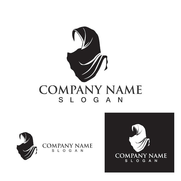 Vector hijab logo and symbol  illustration template design