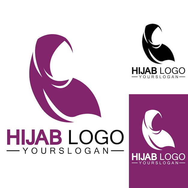 Hijab logo vector ontwerpsjabloon