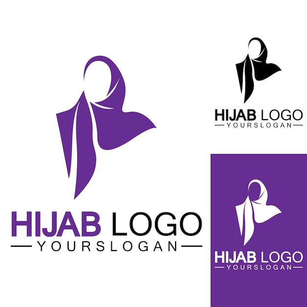 Hijab logo vector ontwerpsjabloon