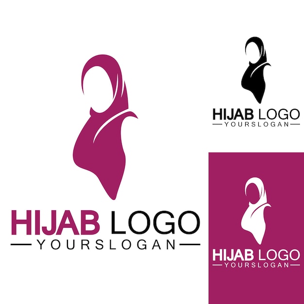 Hijab logo vector ontwerpsjabloon