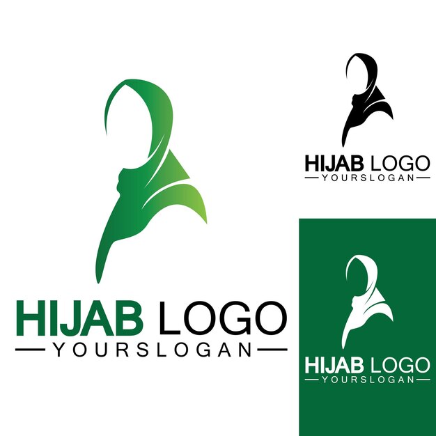 Hijab logo vector ontwerpsjabloon