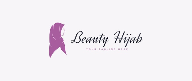 Hijab logo with beautiful classic script font