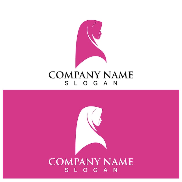 Hijab mode-logo en vectorsjabloon