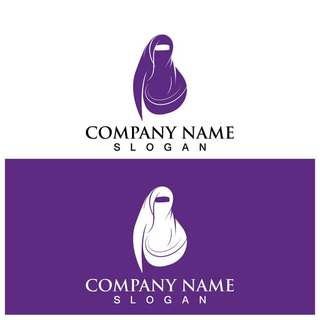 Hijab mode-logo en vectorsjabloon