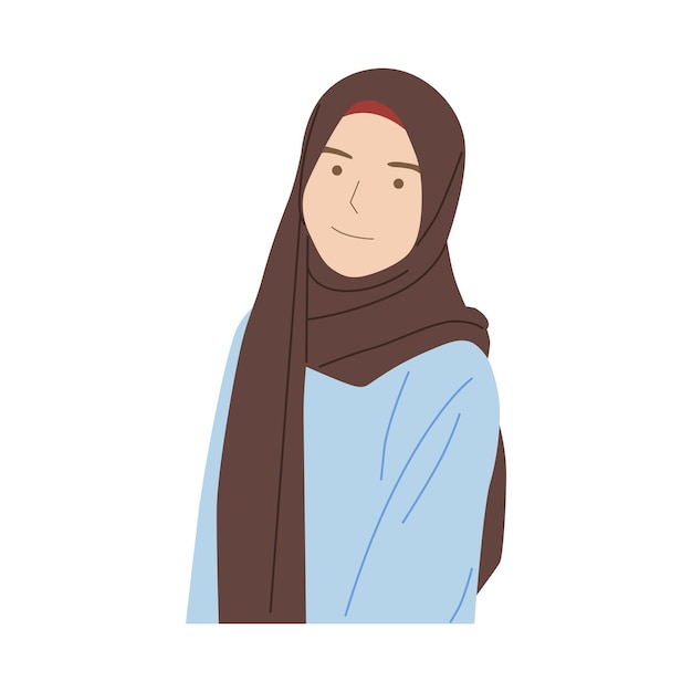 Hijab muslim woman character illustration