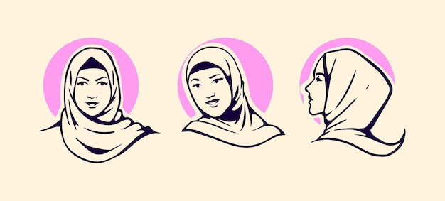 Illustrazione del set di hijab