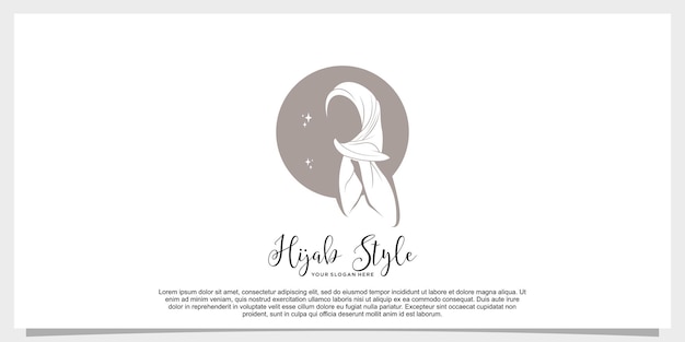 Hijab stijl logo ontwerp vector met creatief concept sjabloon