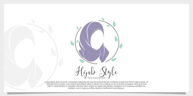 Hijab stijl logo ontwerp vector met creatief concept sjabloon