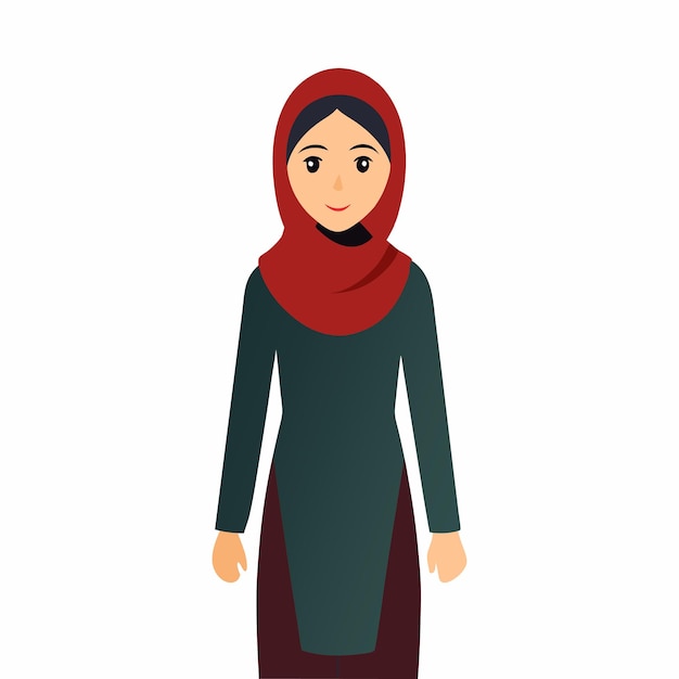 hijab stijl staande houding vrouwelijke illustratie