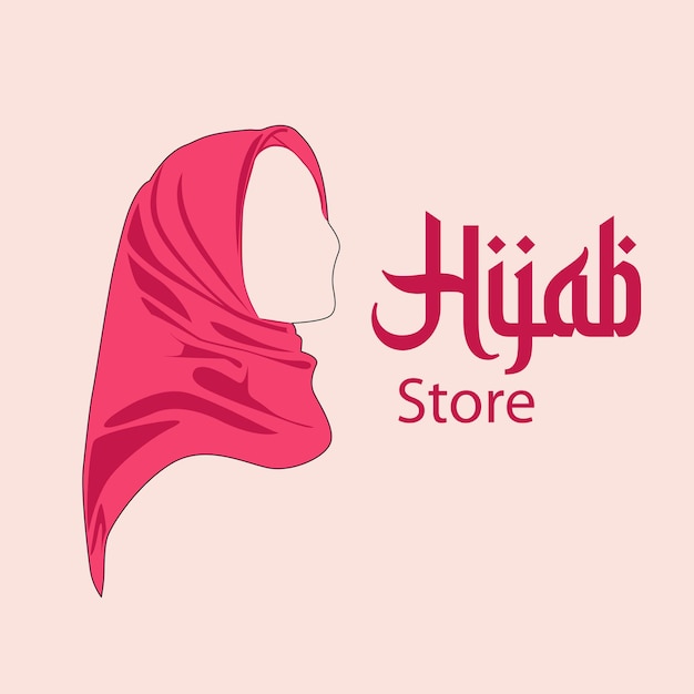 Vettore disegno vettoriale del logo del negozio hijab