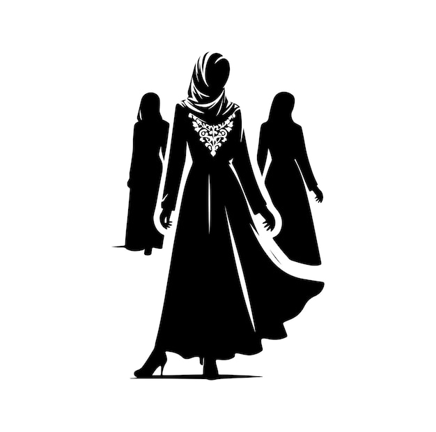 hijab style fashion standing vector illustration design