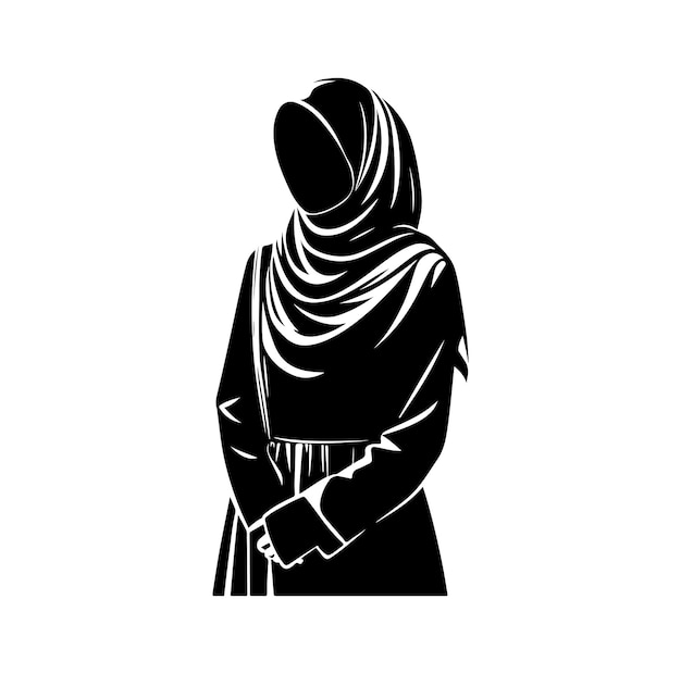 hijab style fashion standing vector illustration design