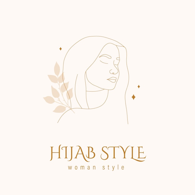 Modello con logo in stile hijab design moderno per boutique di copricapi o negozio musulmano