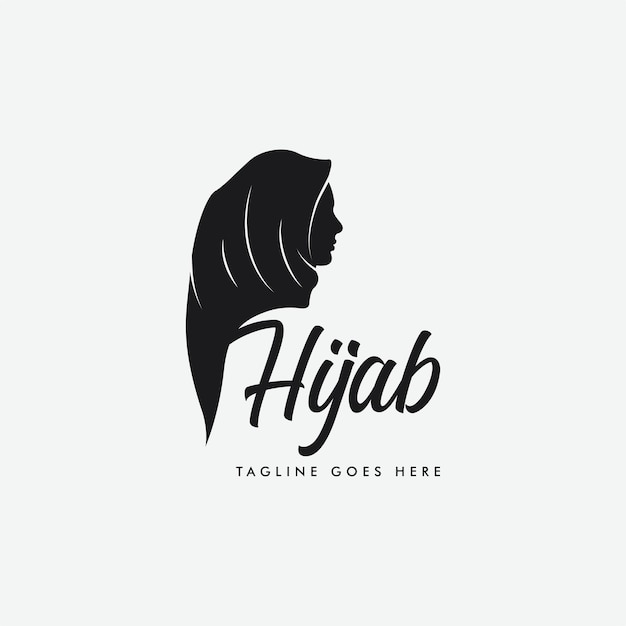 Vector hijab vrouw silhouet voor logo-ontwerp