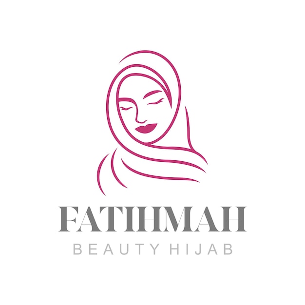 Vettore logo di bellezza delle donne hijab