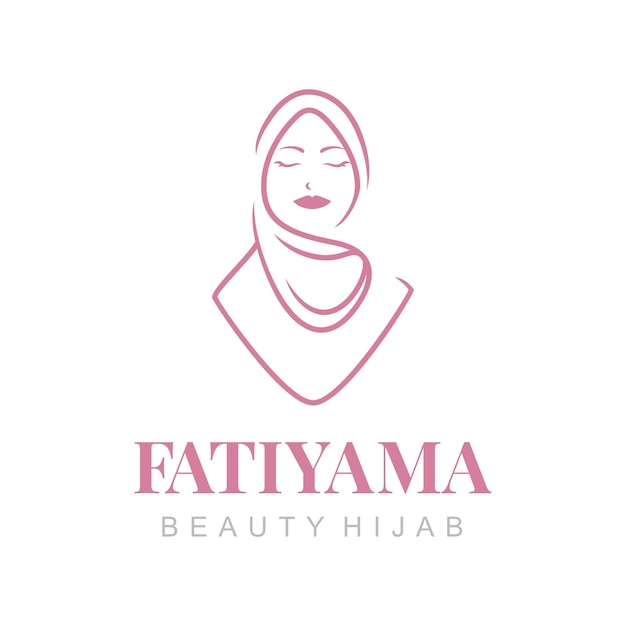 Vector hijab women logo design