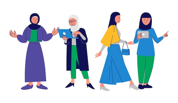 戴頭巾的女性向量插圖