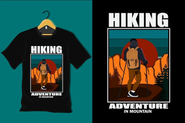 Hiking adventure in mountain t shirt design