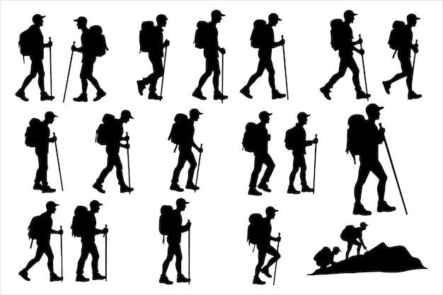 hiking adventures icon bundle