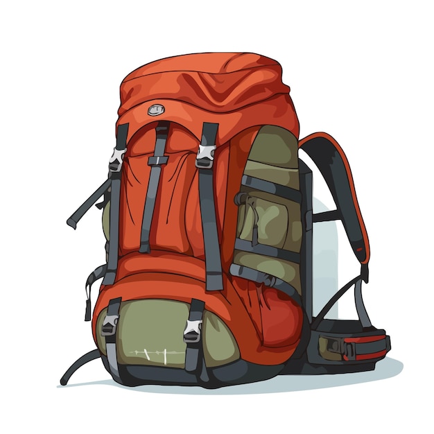 Hiking backpack image Cute camping backpack image isolated Vector illustration Generated AI