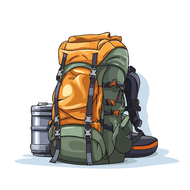 Hiking backpack image Cute camping backpack image isolated Vector illustration Generated AI