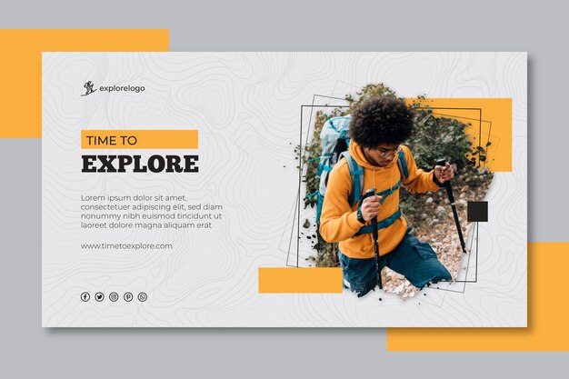 Hiking banner template