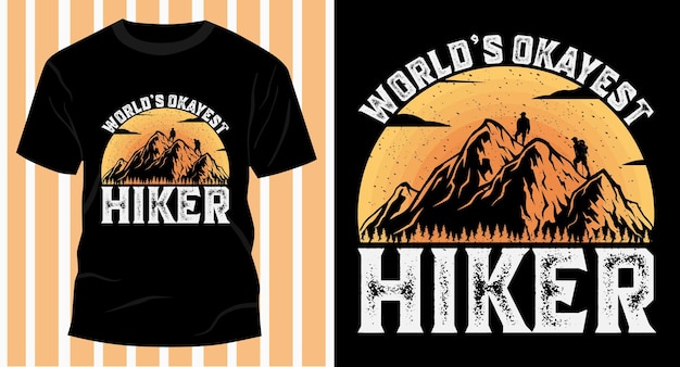 Grafica di design tshirt colorata da escursionismo