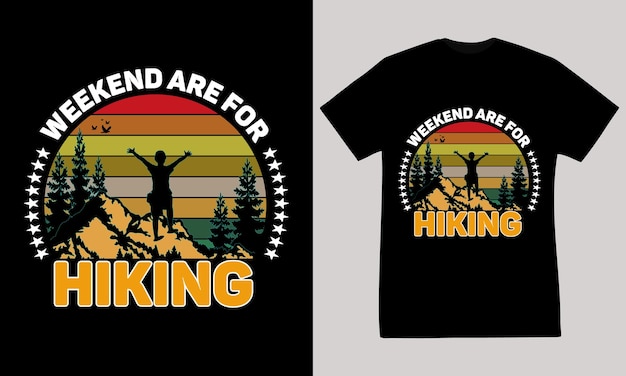 Hiking illustration tshirt design