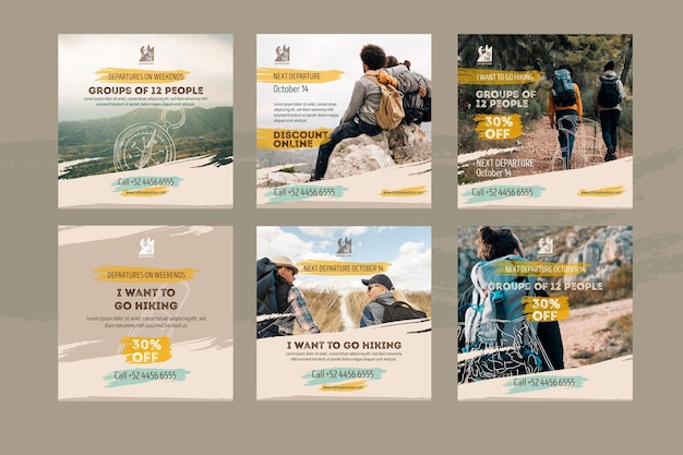 hiking instagram posts concept