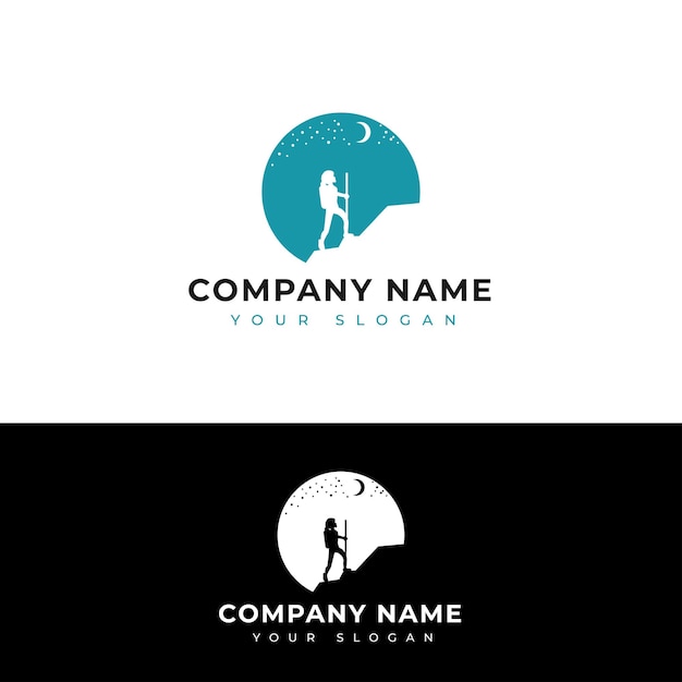 Vector hiking logo design template