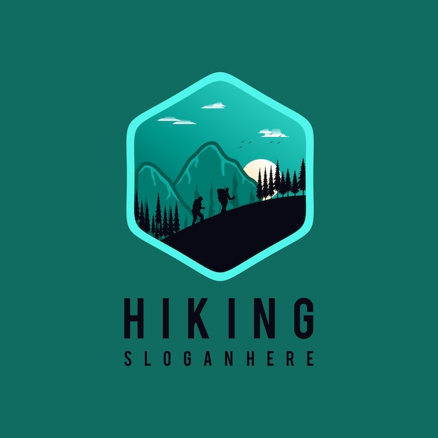 Vector hiking logo design